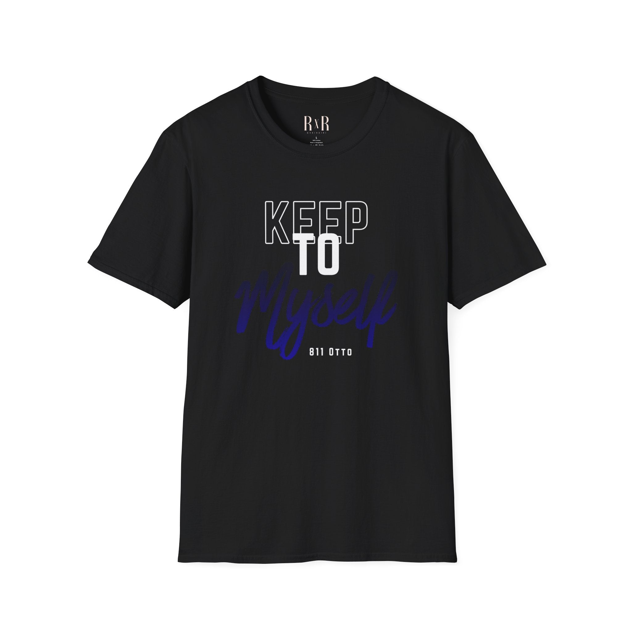 Keep to Myself T-Shirt — Introvert Graphic Tee (’Keep to Myself’ Blue Script)
