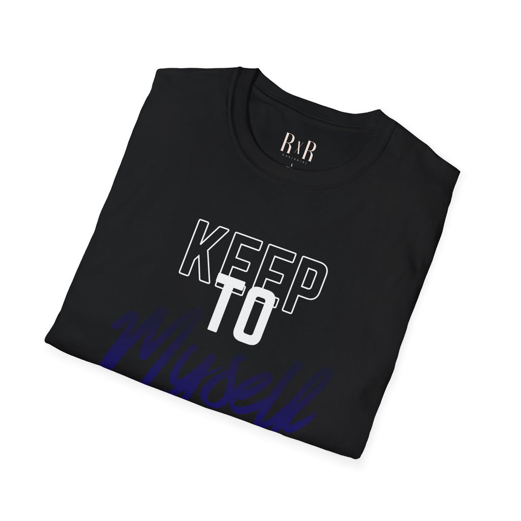 Keep to Myself T-Shirt — Introvert Graphic Tee (’Keep to Myself’ Blue Script)