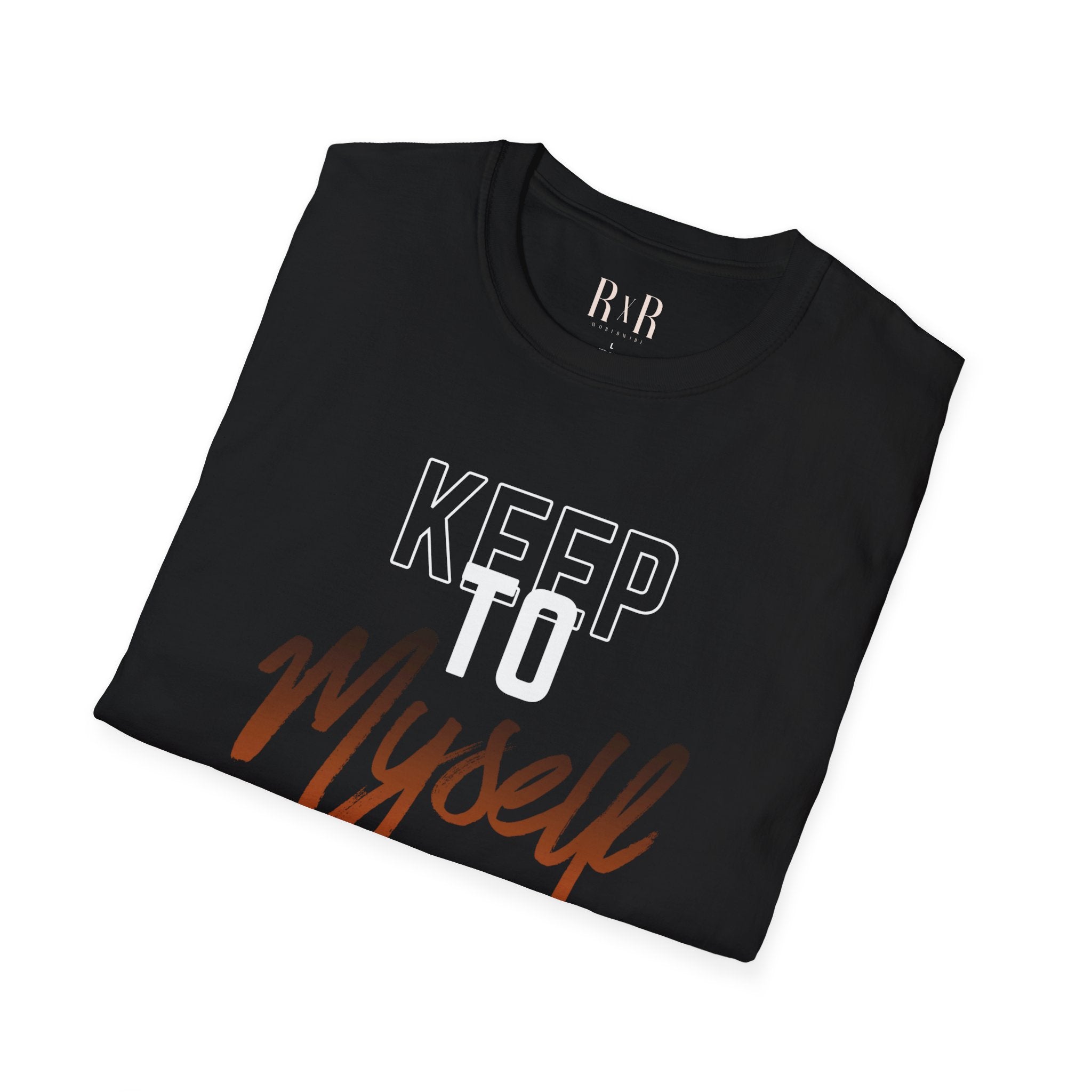 Keep to Myself T-Shirt — Introvert Graphic Tee (’Keep to Myself’ Orange Script)